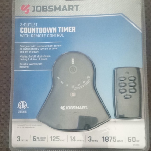 JobSmart 3 Outlet Countdown Timer w Remote Control NIP - Picture 1 of 6
